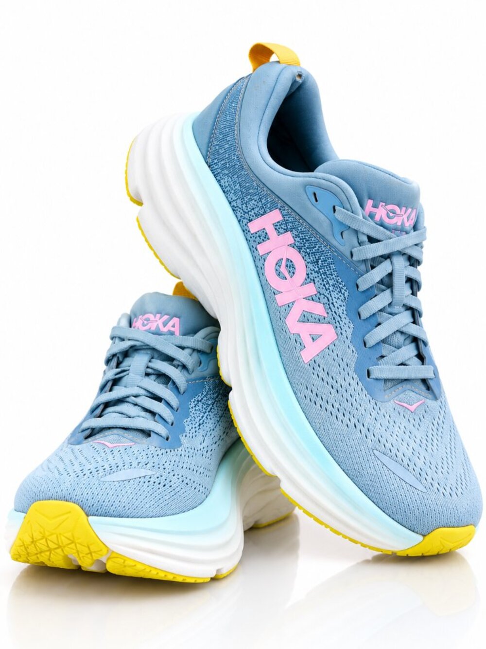 HOKA Bondi 8 Women's Size 9 Blue Pink Max Cushion Running Walking Sneakers